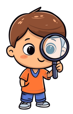 kid with magnifying glass