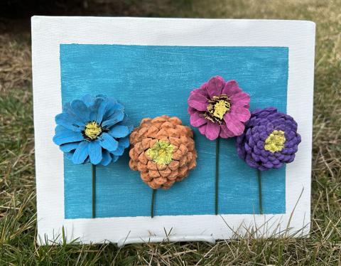 Pine Cone Art Sample