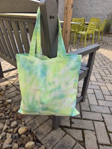 tie dyed canvas tote bag