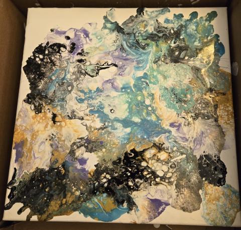 Picture of example of acrylic paint pouring