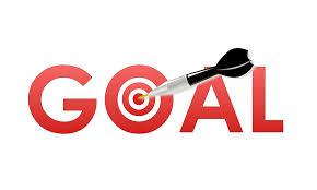 Picture of the word GOAL with a dart in the O