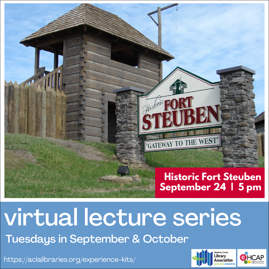 Social Media graphic advertising ACLA's virtual lecture about Historic Fort Steuben