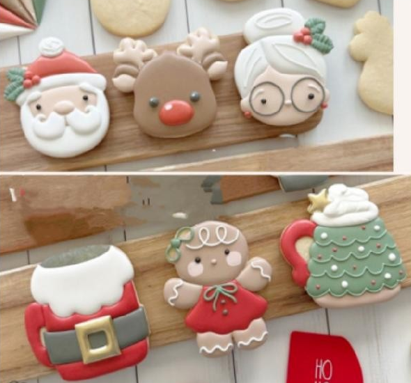 Picture of 6 decorated Christmas cookies