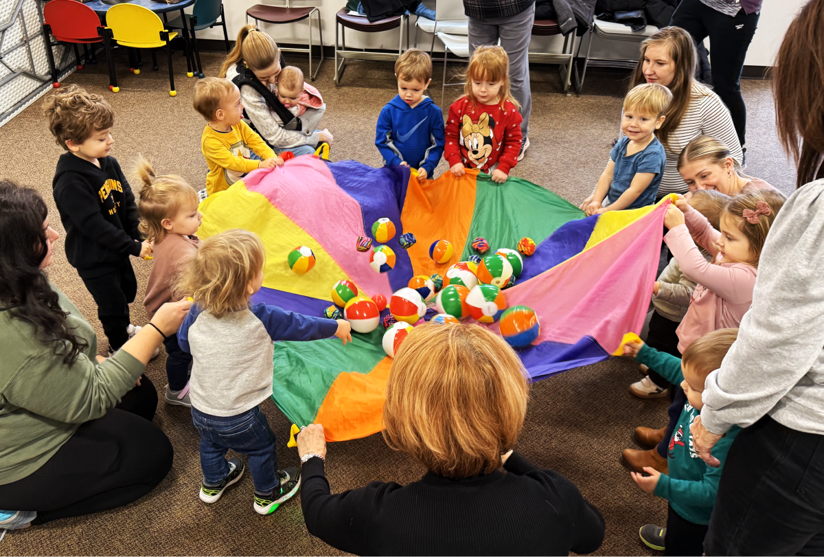 parachute and balls
